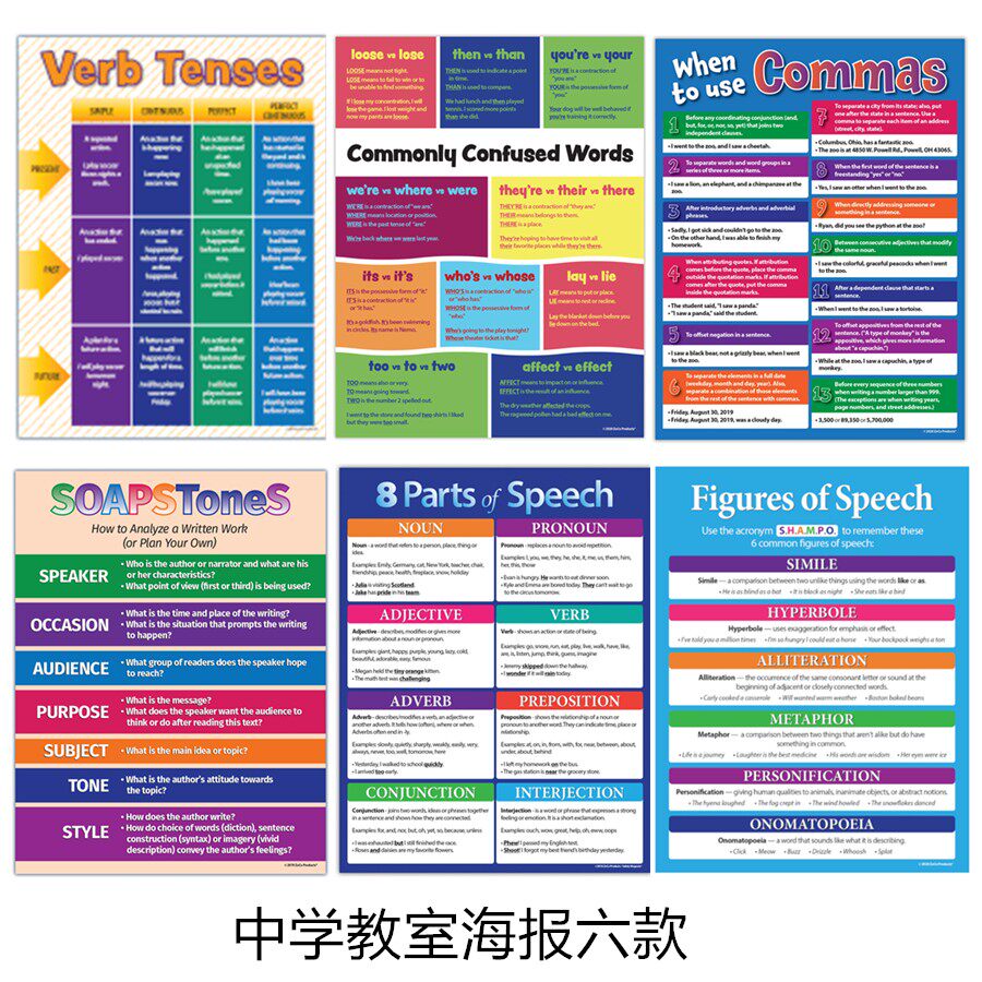 初高中教室英文海报教育学校书房挂画教室环创布置海报 墙贴