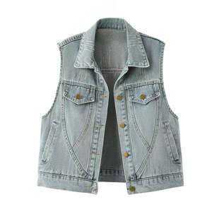 玉米专享～牛仔马甲女百搭背心外搭外穿9853