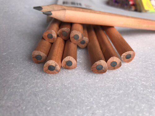 聪明大粗杆原木色9支正姿铅笔