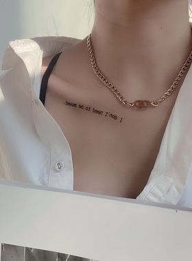 欧美钛钢简约时尚气质红同款短链