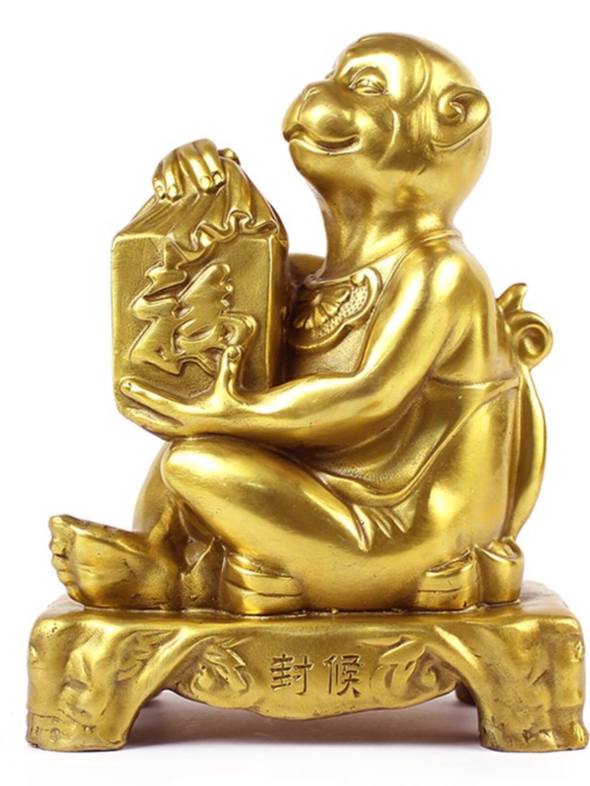 l 铜猴子摆件金猴吉祥物属猴形饰品生肖铜猴金属客厅工艺品