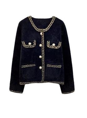 【甜馨粉丝专享】气质小香风仿水貂绒外套26010301