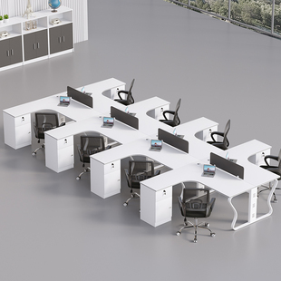 型l办公桌简约现代员工桌椅组合办公室员工屏风职员桌卡座家具