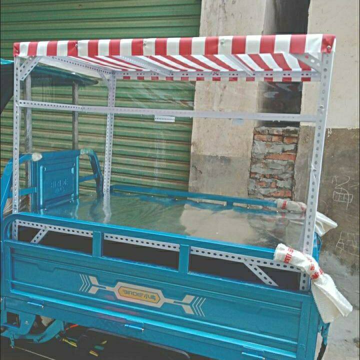 电动三轮车改装摆摊架子炸串集市展示架改装架炒面炒粉小吃车专用