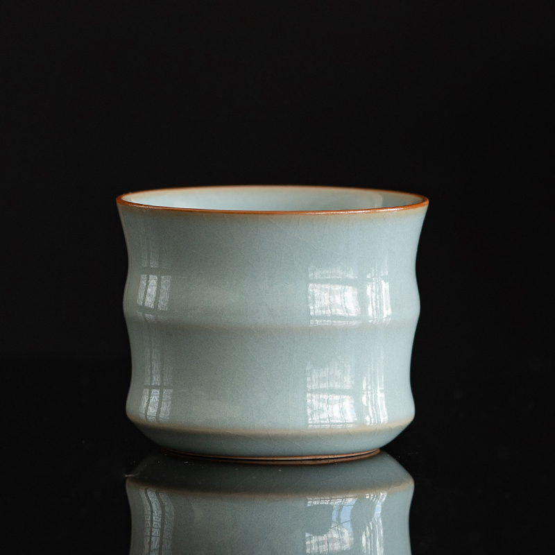 廷怀窑 汝窑茶杯 陶瓷功夫茶杯品茗杯主人杯单杯汝州汝瓷开片杯