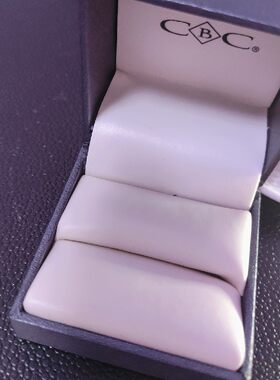 精美高档cbc原单灰色耳钉盒戒指盒饰品盒