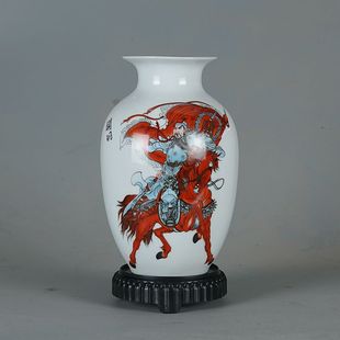 景德镇陶瓷五虎将花瓶家居装 客厅电视柜工艺品 饰品摆件插花中式