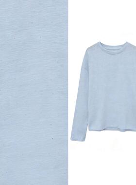 【甜甜专享】休闲风百搭重工亮钻长袖T恤宽松遮肉上衣