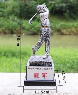 现货高尔夫奖杯纪念品一杆进洞奖总杆净杆奖品树脂运动会水晶金属