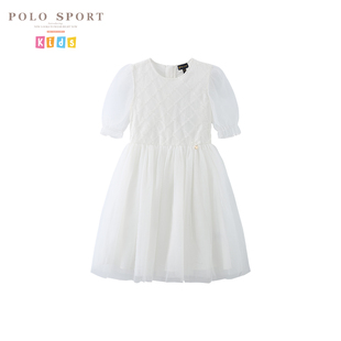 Polosport女童连衣裙2023夏季 短袖 中大童洋气公主裙夏装 新品 裙子