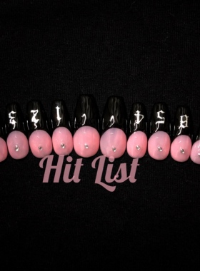 欧美风甲片ins可自定义数字假指甲贴片自然简洁暗黑风格彩妆指甲