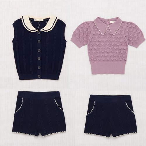 翻领条纹短裙针织衫2021夏新品