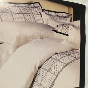 莎鲨家纺salsa纯白色丝棉交织长绒棉七件套