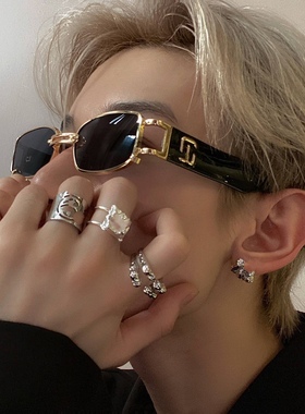 网红个性风街拍酷小方形太阳镜