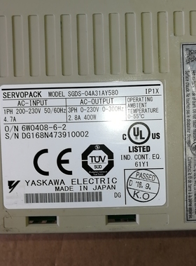 现货安川驱动器SGDS-02A31AY580 SGDS-04A3