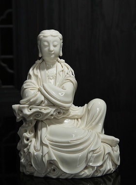 观音菩萨佛像玄关摆件德化陶瓷