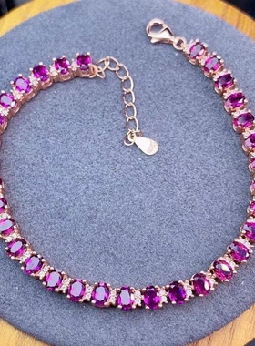 玫瑰金天然水晶宝石手串