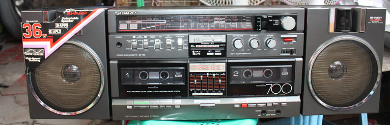 黑色95成新原装进口日本SHARP/夏普 声宝GF-700Z双卡收录机 精品.