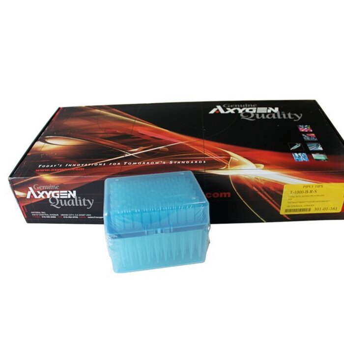 爱思进axygen无菌盒装吸头96支/盒1000ul移液器枪头1ml