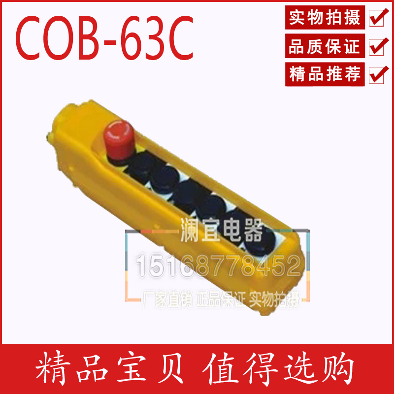 COB-63C防雨型起重机吊车直控按钮常开按钮行车开关【带急停】