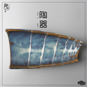 酒店火锅饭馆创意个性意境菜土陶农家乐餐具特色竹笋主打特色菜盘