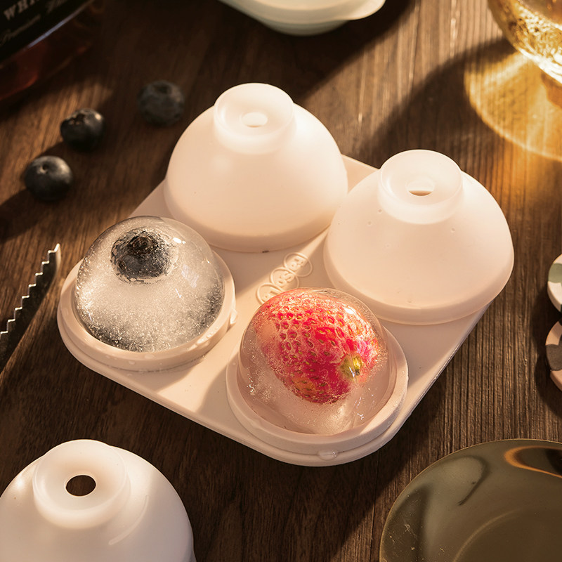 威士忌大冰球模具硅胶冻冰块球形冰格家用圆形自制冰盒冰箱速冻器