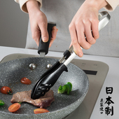 日本进口食品夹子厨房不锈钢煎牛排烤肉专用防烫烧烤食物夹耐高温