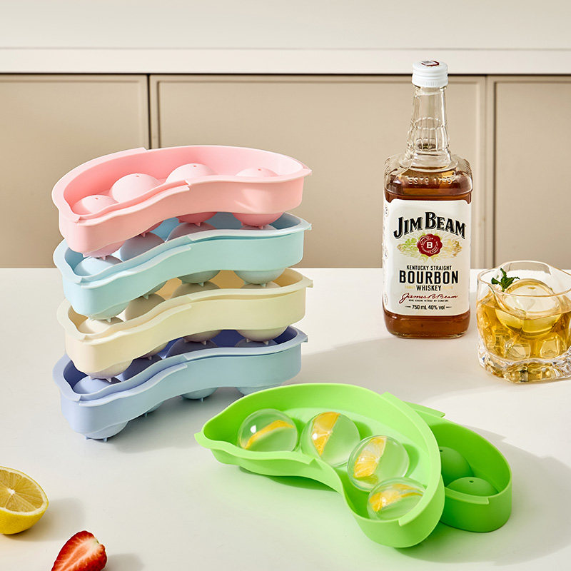 大冰球模具食品级硅胶圆形冰格大号威士忌冻冰块家用冰箱制冰神器