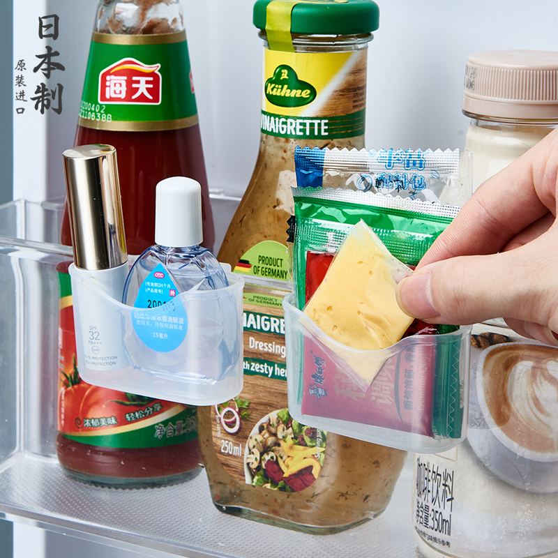 日本进口冰箱挂式酱包小物收纳盒