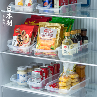 日本进口冰箱食品收纳盒抽屉式 饮料储物神器调料置物架分隔收纳筐