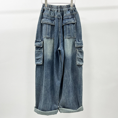 牛仔工装裤女松垮显瘦老爹裤宽松