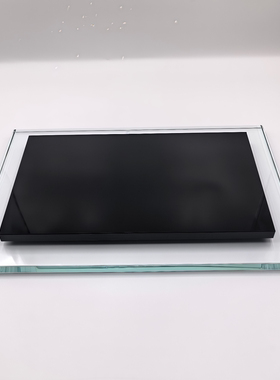 水晶玻璃工艺品托盘茶盘装饰展示托盘烤色原色UV打印气泡双层底座