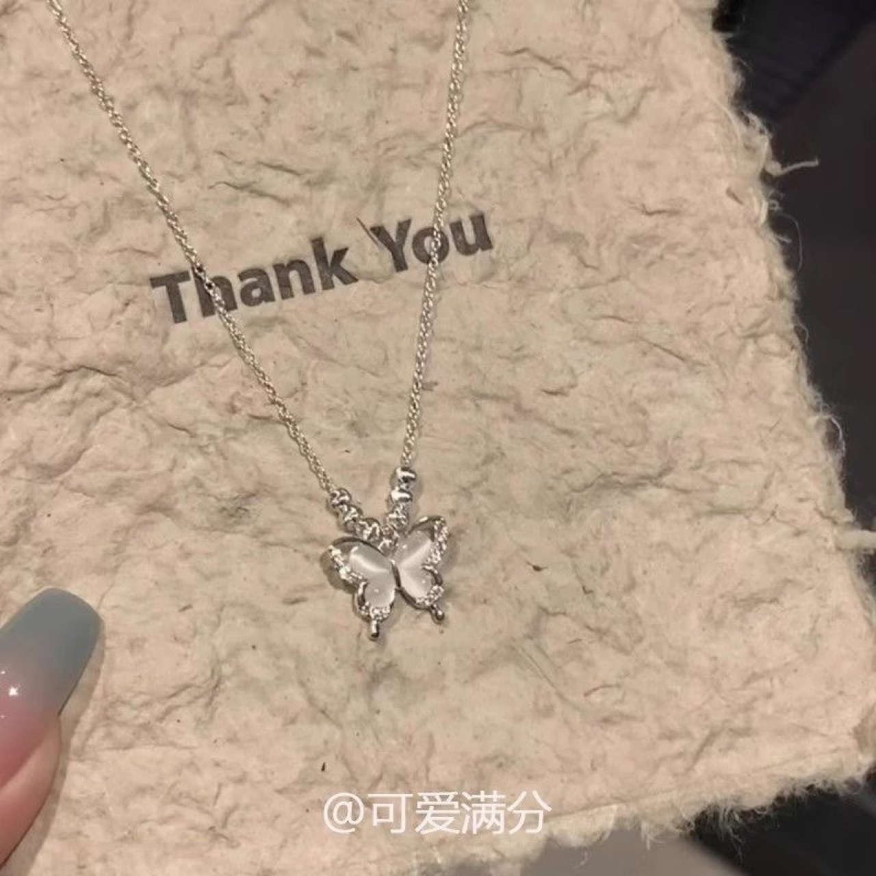 蝴蝶项链女夏小众设计清