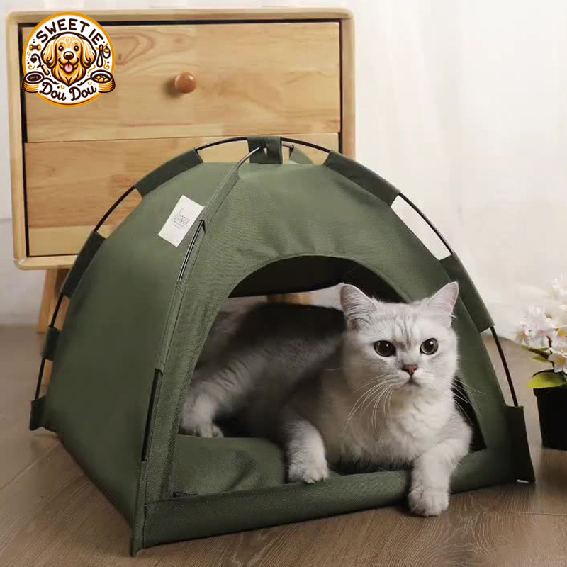 猫咪狗狗户外可折叠透气降温帐篷
