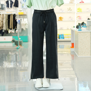 透气9分裤 优构良品九分直筒裤 男松紧腰做旧复古风韩系高级感薄款