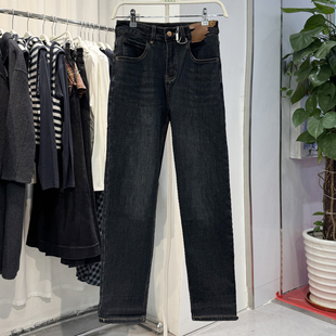 女毛圈加厚保暖2025冬季 老爹裤 新款 显瘦休闲百搭长裤 修身 牛仔裤