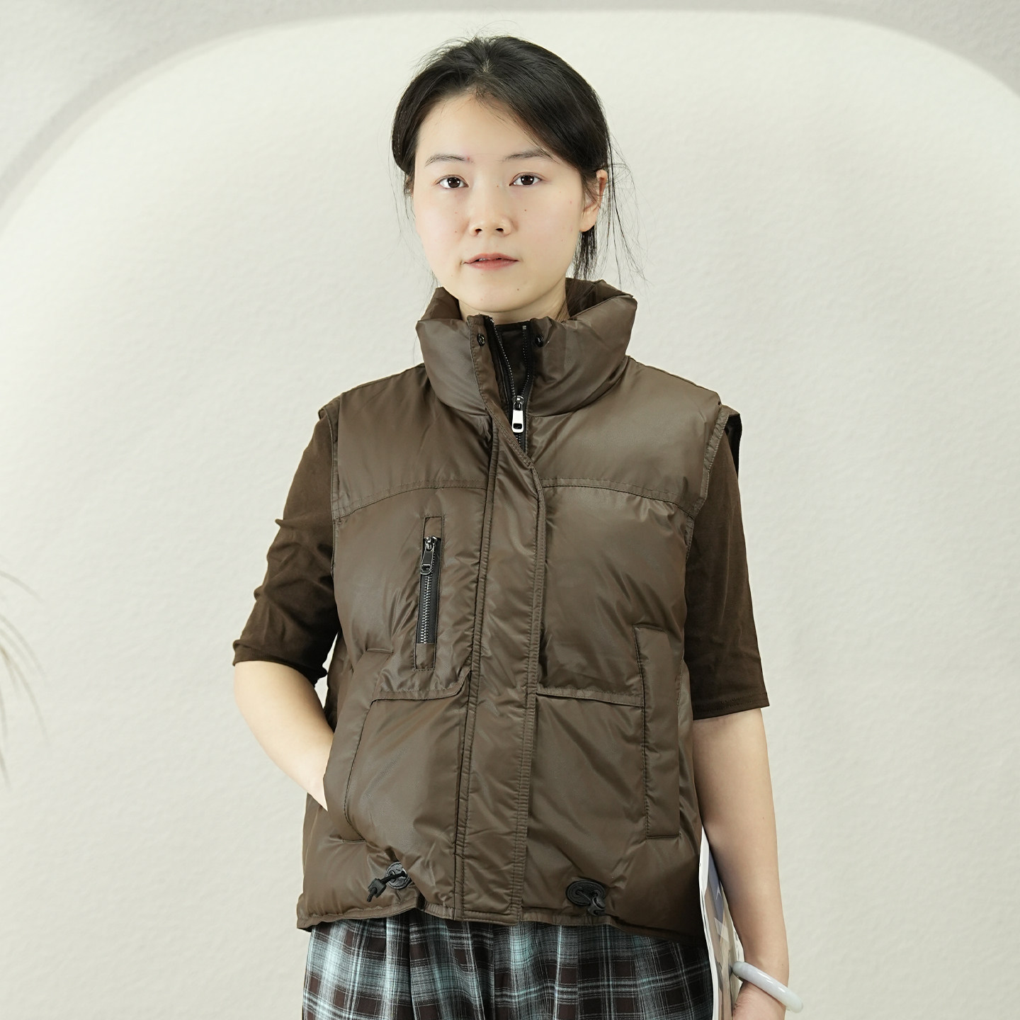 皮马甲女韩版宽松立领百搭保暖棉服马夹2025冬季新款休闲背心外套,女装/女士精品,马夹,淘宝优惠券,粉丝福利购,淘宝优惠卷