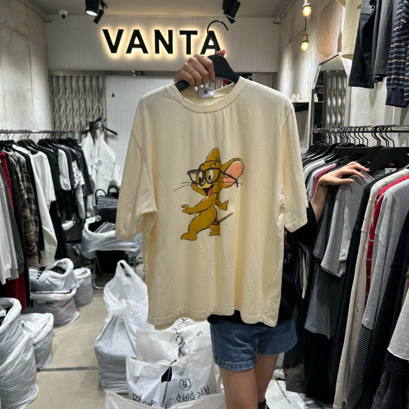 Red1982韩国东大门正品代购 VANTA25秋款新可爱卡通印图短袖T恤