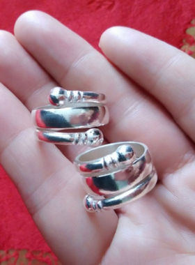 开口戒指足银999时尚个性情侣