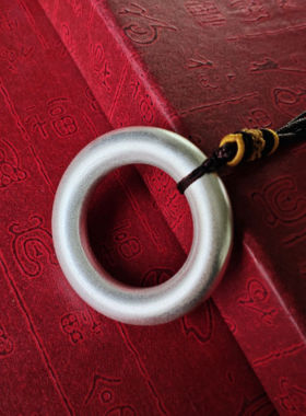 手工实心挂坠平安扣足银男女订做