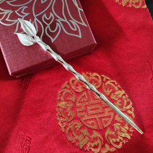999银簪子手工纯银足银发簪古典实心银簪子银钗莲花竹子发头饰