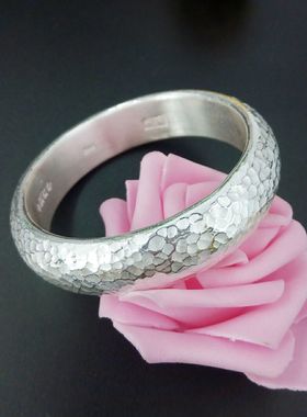 手工定做银镯子999中国风男女