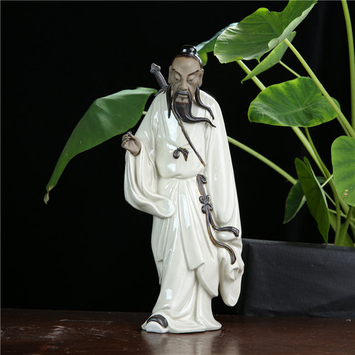 吕祖八仙洞宾 石湾公仔陶瓷工艺品新美陶人物可家居摆件包邮 - 封面