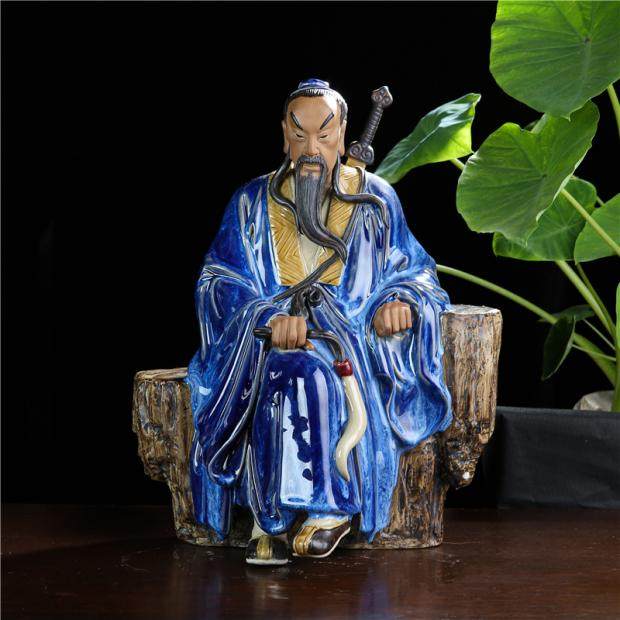 吕祖洞宾人物 陶醉石湾陶瓷公仔装饰品 工艺品精品人气摆件