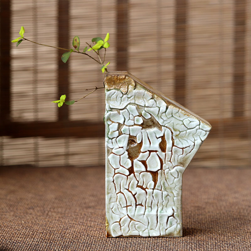 手工制作花瓶柴烧陶瓷装饰品花器家居手工制作镶器禅意中式摆件