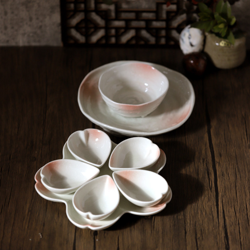 日本进口雪花釉盘子碟子水果盘寿司盘菜盘米饭碗小碗瓷碗樱花造型,餐饮具,盘,淘宝优惠券,粉丝福利购,淘宝优惠卷