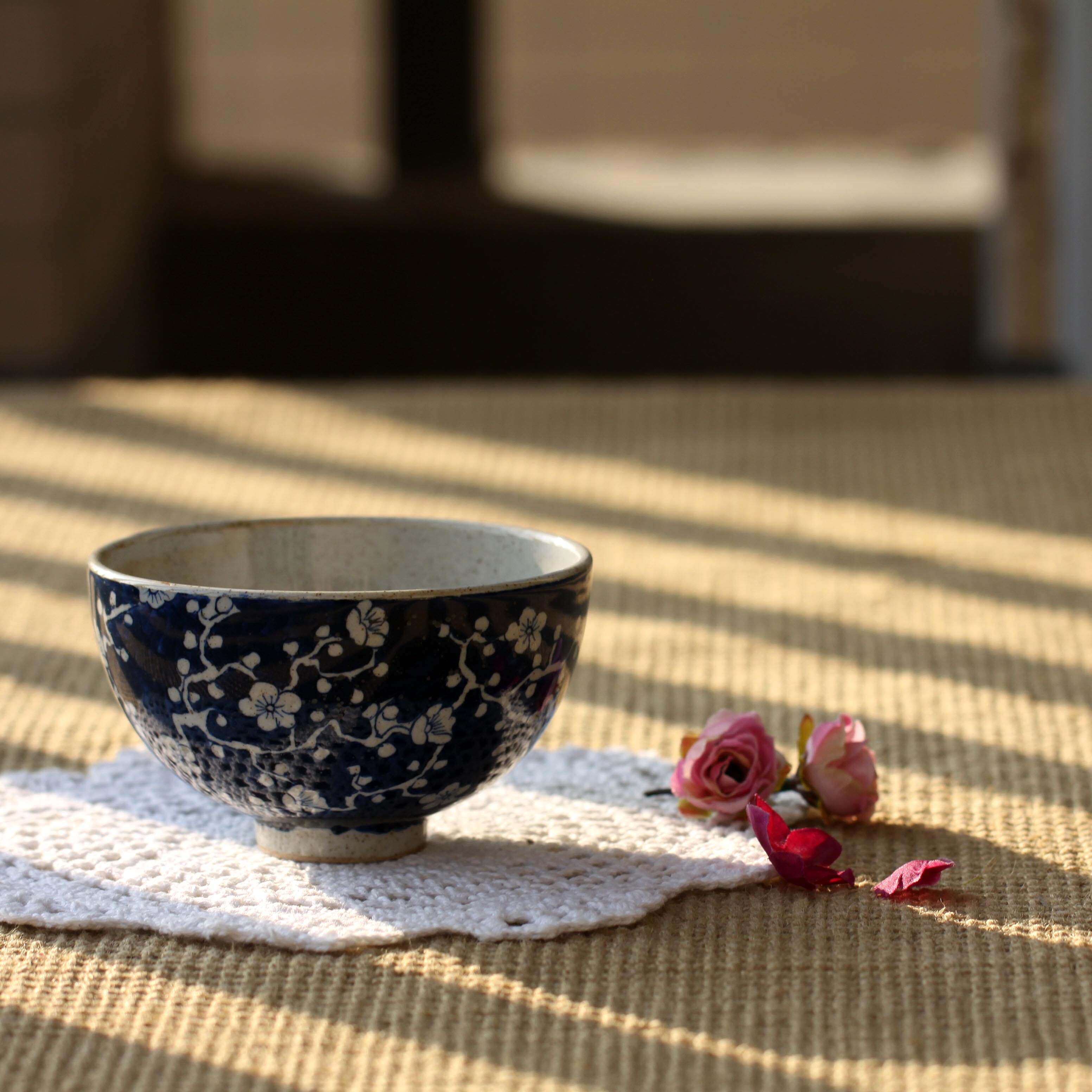 手绘陶瓷青花小碗甜品碗中式家用早餐小碗日式餐具吃饭碗青花瓷碗