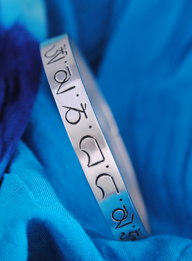 六字箴言古法男女款纯银手镯