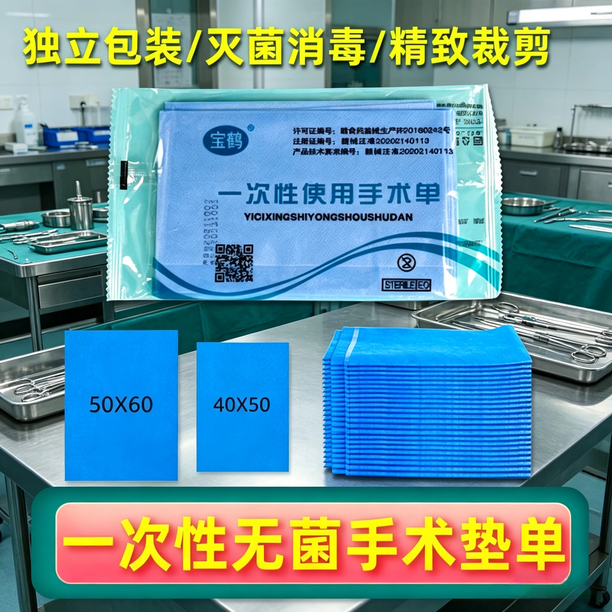 一次性无菌垫单方巾铺巾防水床单
