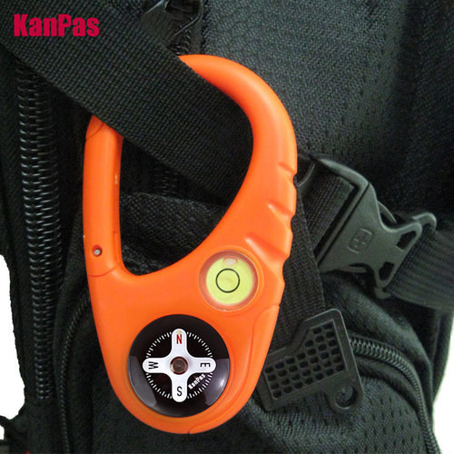 kanpas户外挂扣指南针带水平仪